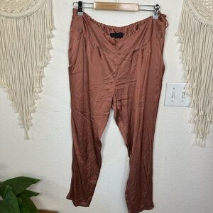 Hatch mauvey orange satin polka dot maternity pants size 2